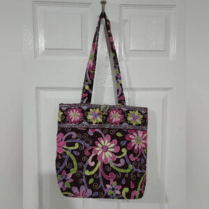 Vera Bradley Purple Punch Tote with Toggle Closure Bag